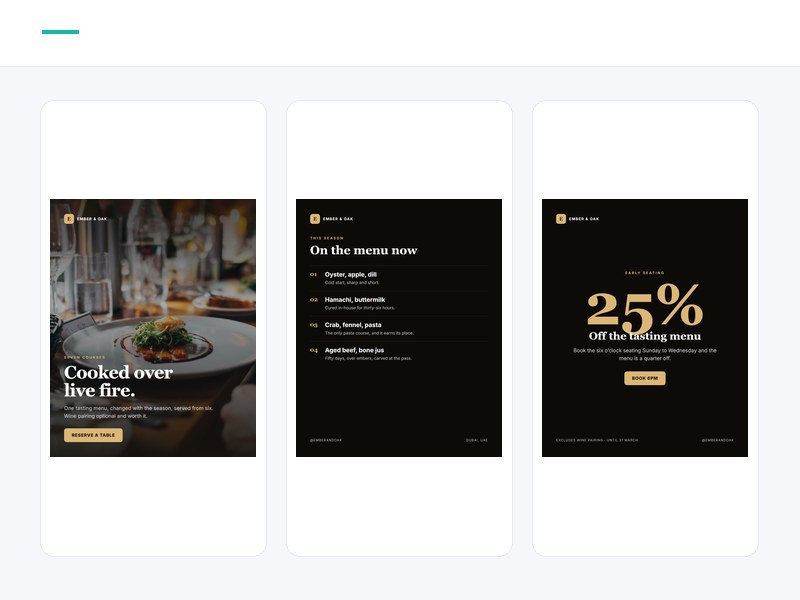 Restaurants & Cafés social media posts