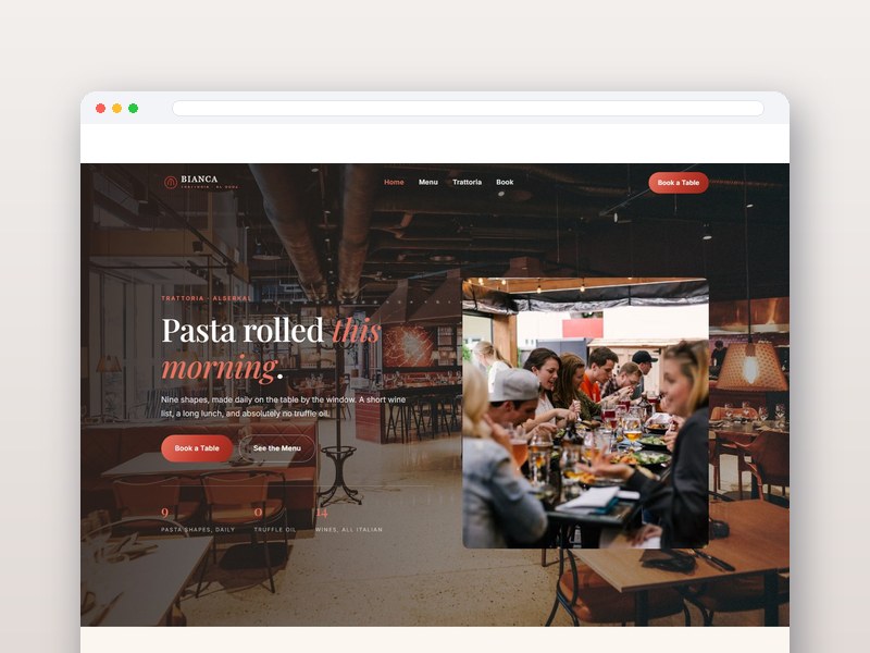 Trattoria interface design