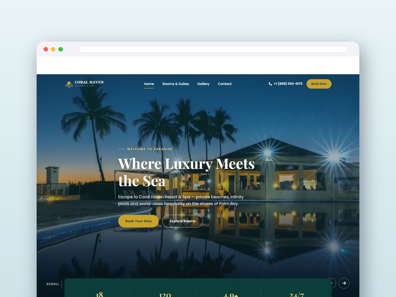 Resort & Spa interface design
