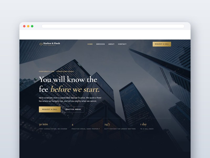 Corporate Law interface design