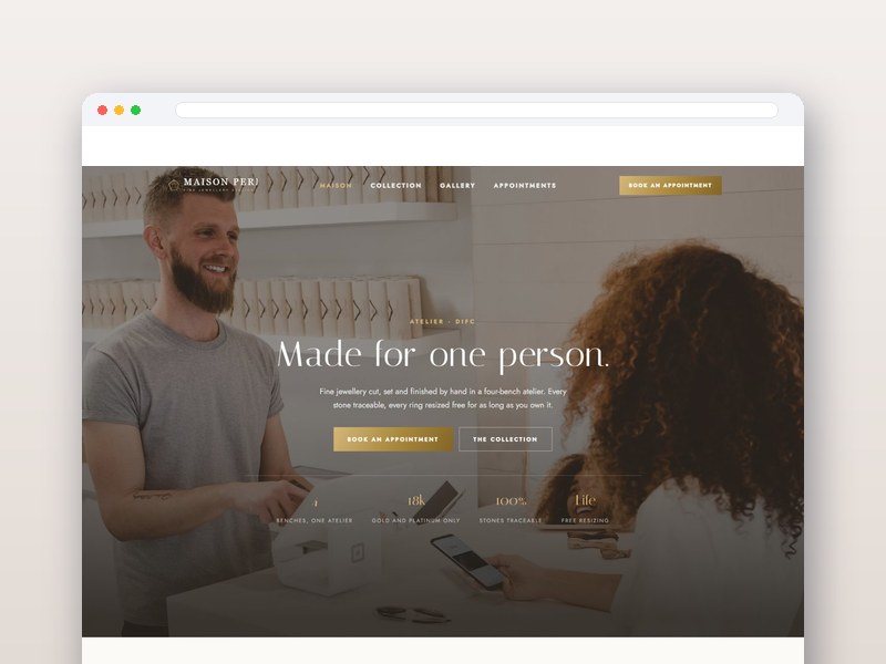 Fine Jewellery interface design