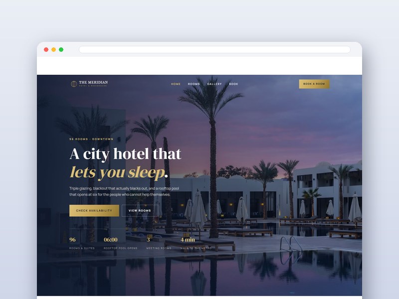 City Hotel interface design