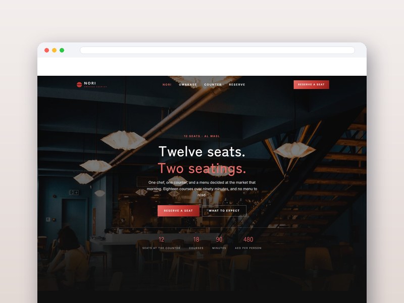 Omakase Counter interface design