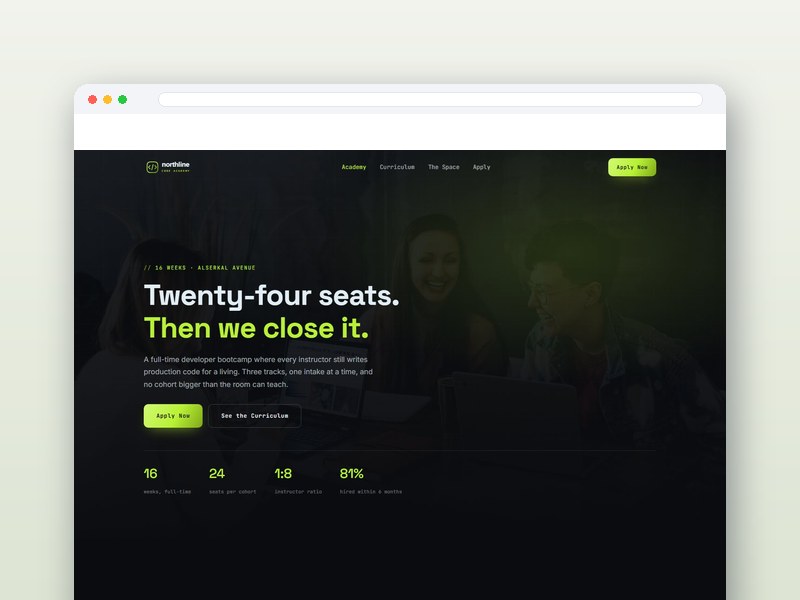 Coding Bootcamp interface design