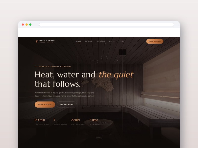 Hammam & Thermal Spa interface design