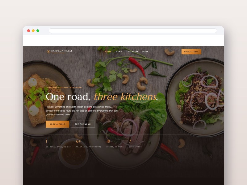 Charcoal Kitchen interface design