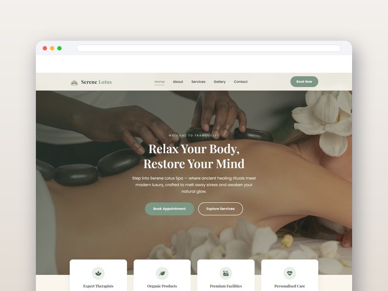 Spa & Wellness interface design