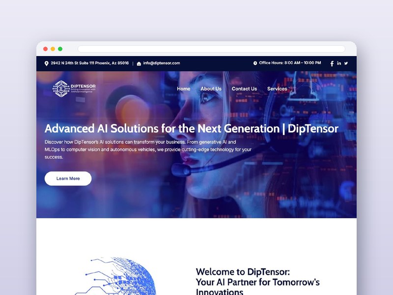 DipTensor AI website design