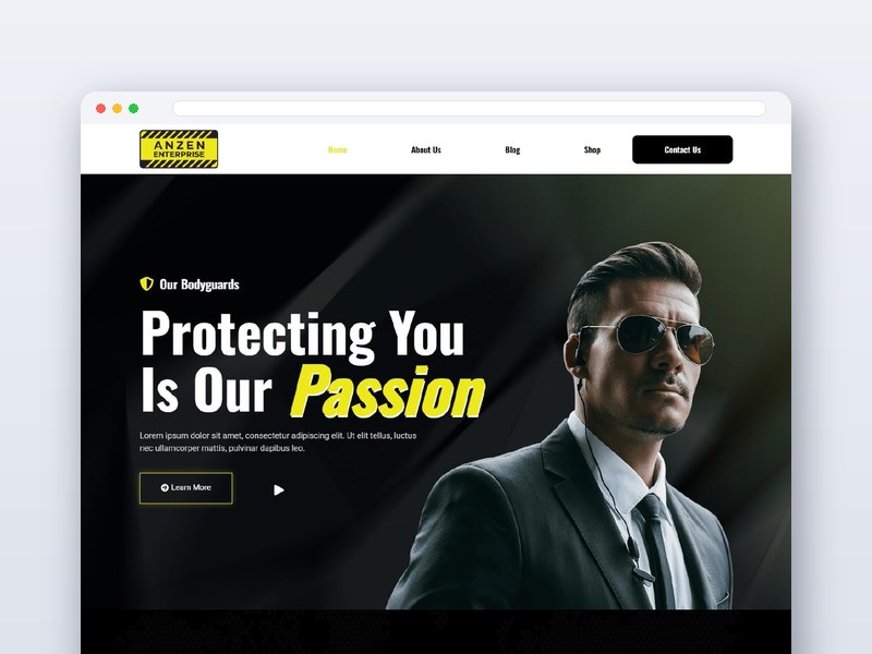 Guarde Close Protection website design