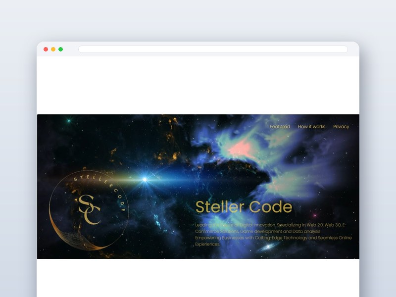 Steller Code website design
