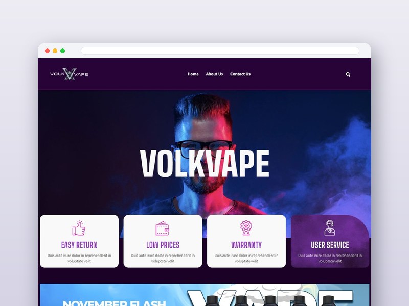 VolkVape Store website design