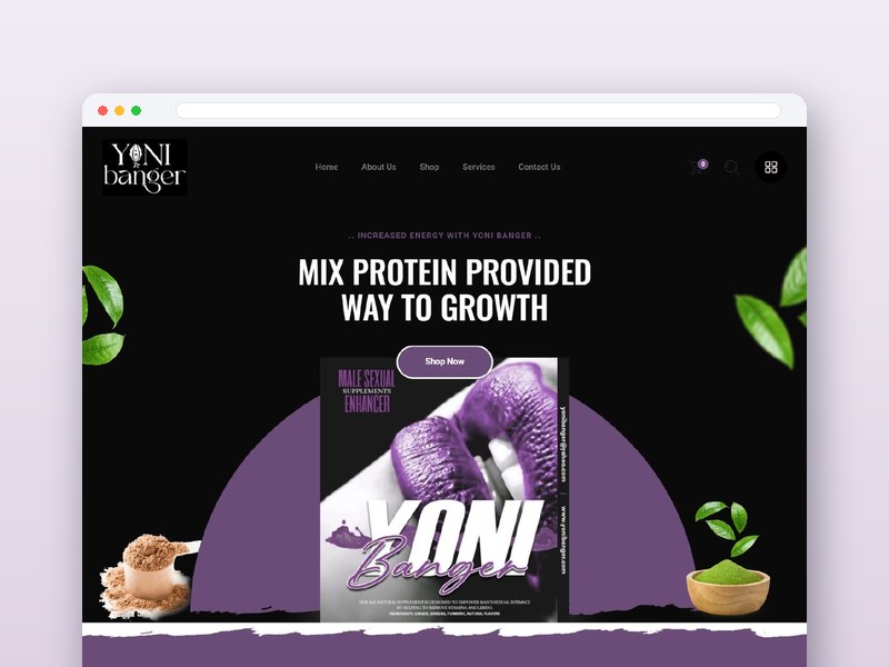 YONI Protein website design