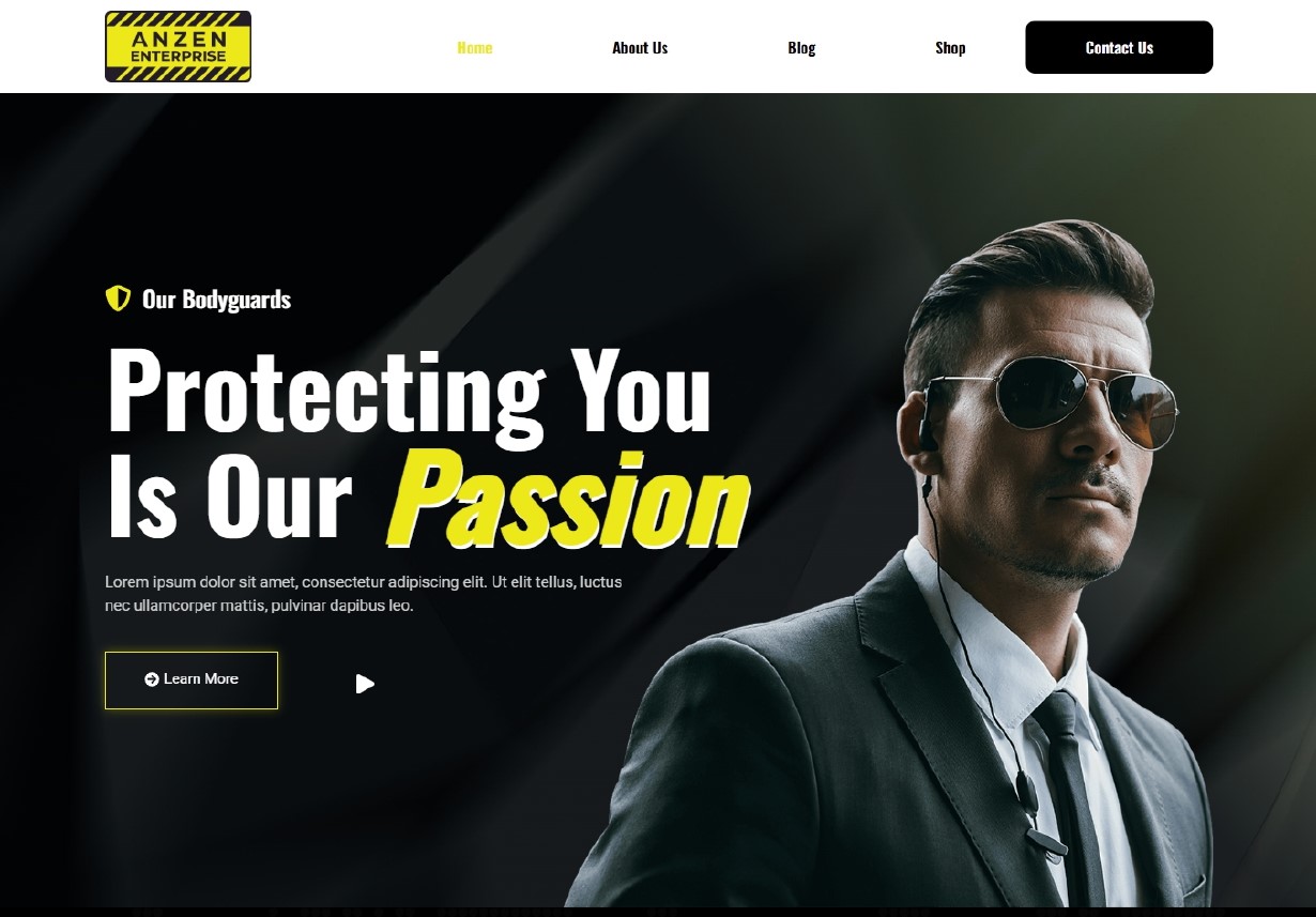 Security services company website design